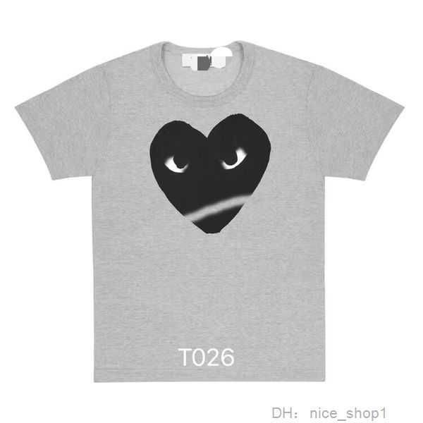 

men's t shirts fashion mens play shirt designer red heart commes casual s des badge garcons high quanlity tshirts cotton embroidery 8 u, White;black