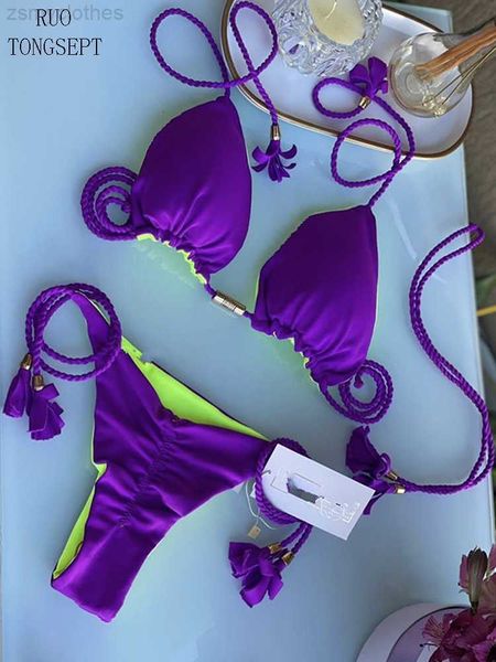 

women's swimwear ruotongsept swimwear thong bikini set 2022 new blue swimsuits woman bathing suits bikinis triangle bandage female beac, White;black