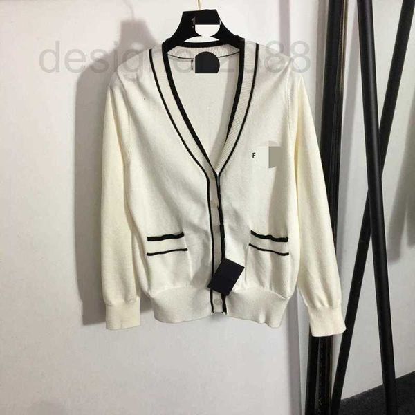 

women's sweaters designer milan runway spring summer brand same style sweater long sleeve v neck striped cardigan womens hzkb, White;black