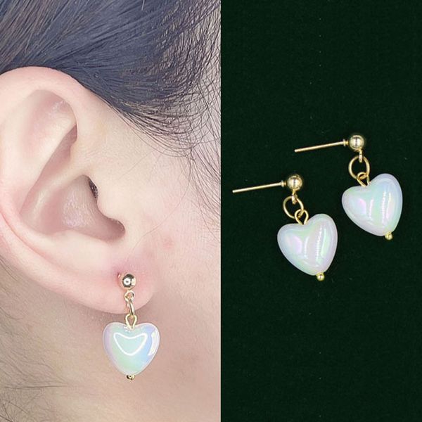 

new trendy elegant heart pearl dangle earrings women long earrings elegent women jewelry gift wholesale, Silver