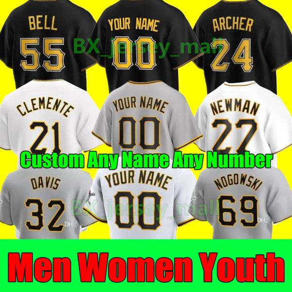 

custom 2023 s-4xl custom 21 roberto clemente baseball jerseys 32 henry davis starling marte francisco cervelli kent tekulve josh bell chris, Blue;black