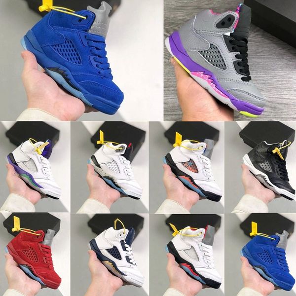 

kids shoes jumpman 5s toddlers 5 childrens boys girls basketball youth shoe athletic trainers infants sneakers designer trainer outdoor baby, Black