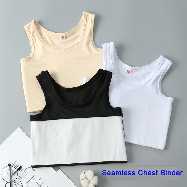 

waist tummy shaper size s5xl upgraded super high elastic seamless les lesbian tomboy crop vest tank short breast chest binder bandage 23031