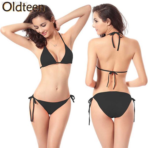

women's swimwear new bikini 2022 new swimwear swimsuit woman bathing suits two-piece bikinis triangle bandage brazilian bikini beachwea, White;black