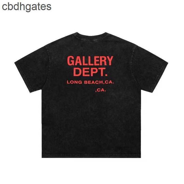 

letter dept mens galleryes t shirt shirts 22ss 2023 american fashion brand wash short sleeve t-shirt men women high street half ynhw, White;black