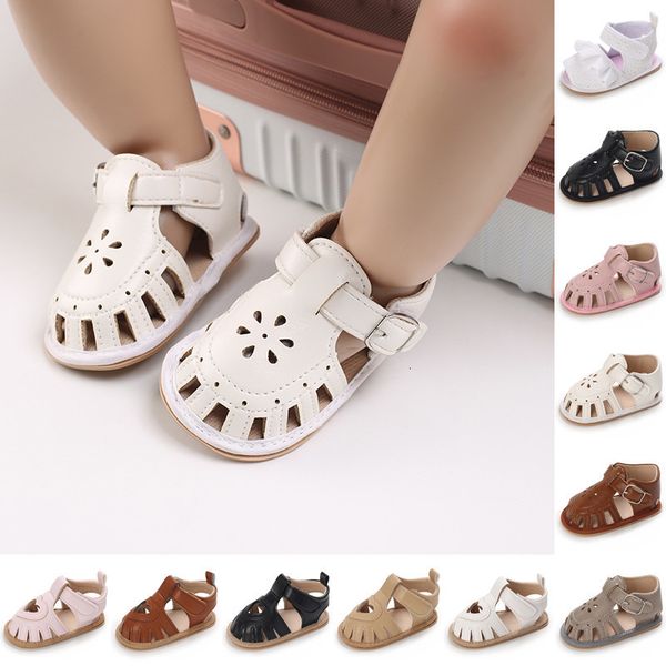

first walkers infant baby shoes baby boy girl shoes toddler flats summer sandal flower soft rubber sole anti-slip crib shoes first walker 23