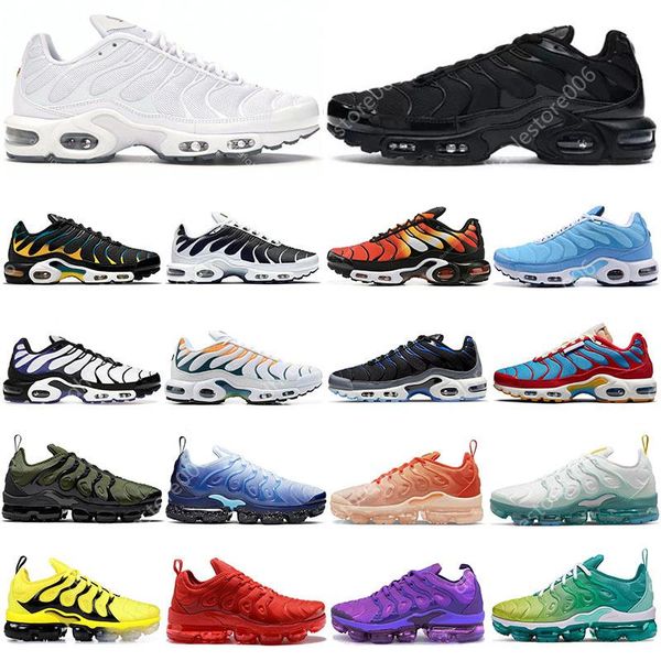 

2023 tn plus mens shoes triple black white since 1972 orange gradients lemon lime red royal blue metallic gold fresh men women trainers spor