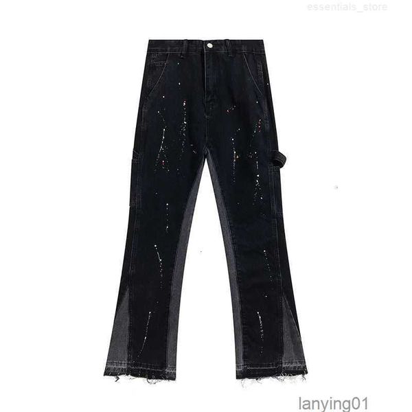 

Fashion Designer Jeans Galleryed Dept Ink Splashing Stitching Contrast Versatility Men' Women' Pants Black1b3sn7ivgcgn