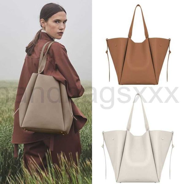

polene leather shopping bag women's leisure soft tote one shoulder armpit mommy poleno large capacity
