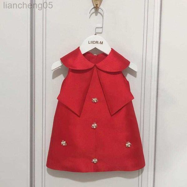 

girl's dresses 2023 flower girl dress children birthday baptism dresses for kids elegant lace bow frocks girls boutique party wear dres, Red;yellow