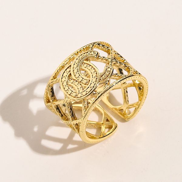 

channel springtime fashion style lady rings women love charms wedding jewelry supplies 18k gold plated copper finger adjustable ring wholesa, Slivery;golden