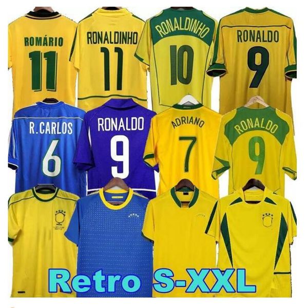 

1998 brasils soccer jerseys 2002 retro shirts carlos romario ronaldinho 2004 camisa de futebol 1994 brazils 2006 1982 rivaldo adriano joelin, Black;yellow