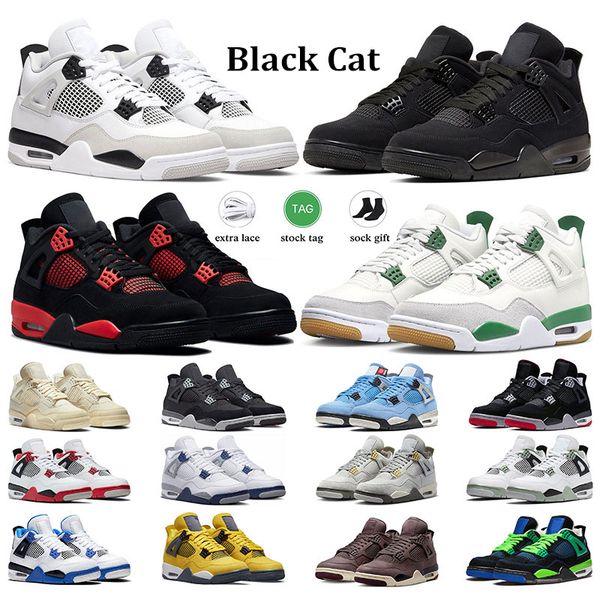 

men basketball shoes 4 4s women soprts sneakers military black cat white oreo pine green seafoam university blue midnight navy bred infrared