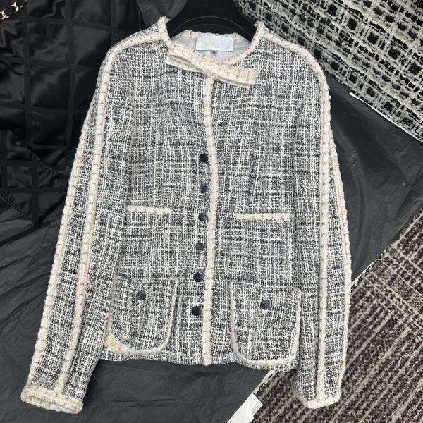 

chan new 2023 spring women's brand jacket fashion high-end autumn winter logo tweed coat leisure spring coats cardigan birthday mother&, Black;brown