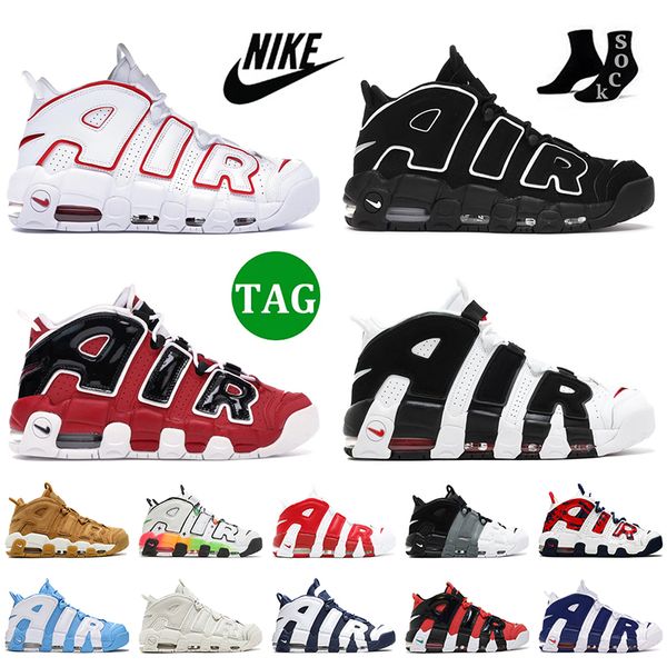 

nike air more uptempo scottie pippen shoes women mens fashion sports trainers basketball shoes black bulls hoops pack white varsity red whea