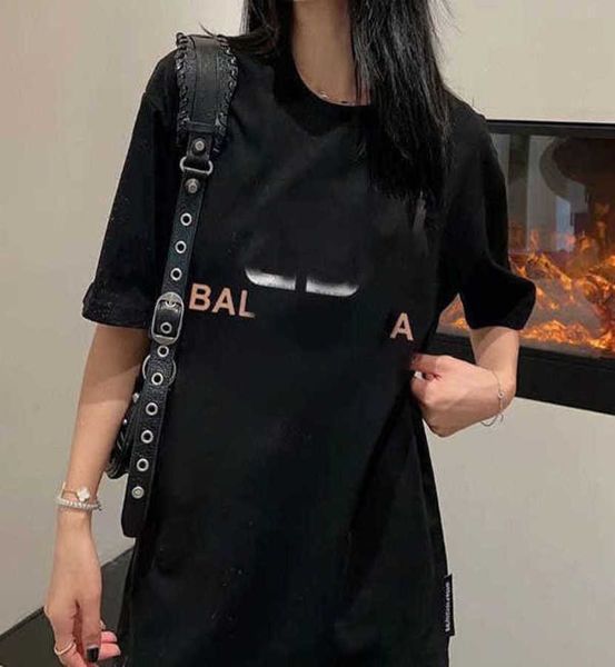 

fashion brand double b family correct letter printing loose versatile men's and women's round neck cotton short sleeve couple t-sh, White;black