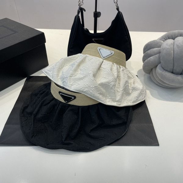 

womens fit visor hat black summer designer hat leisure sports sunscreen empty hats straw cotton flow rate fashion trend head visor for women, Blue;gray