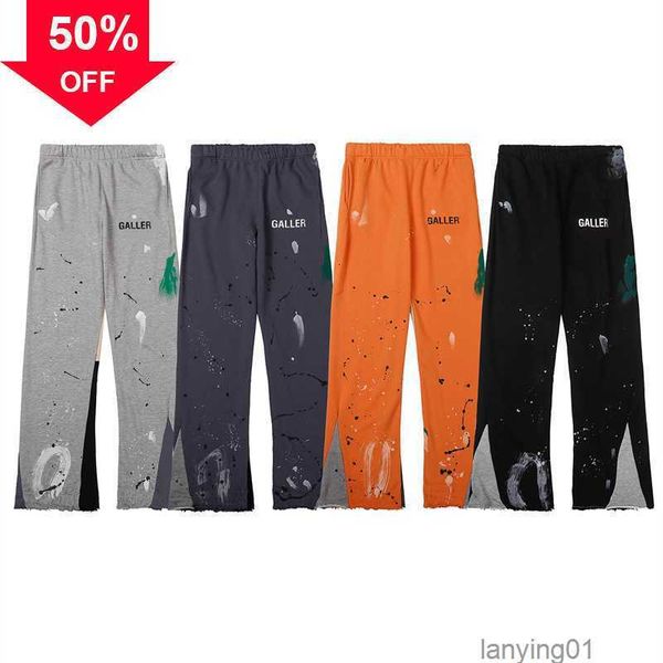 

men's pants men galleries sweatpants dept speckled letter print women's couple loose versatile casual straightqysfw75yj8bt, Black