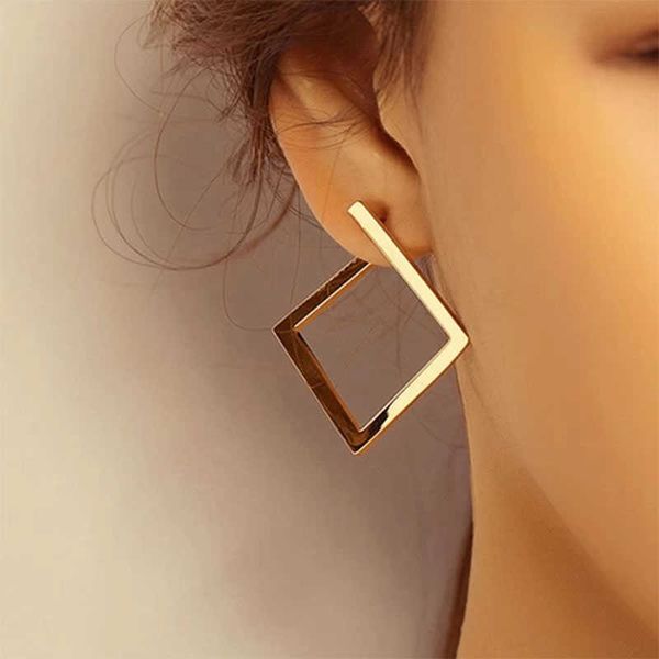 

charm retro minimalist square earrings irregular stud earrings new exaggerated cold wind fashion earring for women opening accessories aa230, Golden