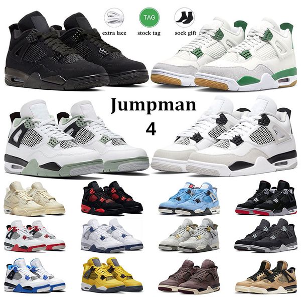 

og men basketball shoes 4 4s women sneakers military black cat white oreo pine green university blue midnight navy seafoam mens soprts train