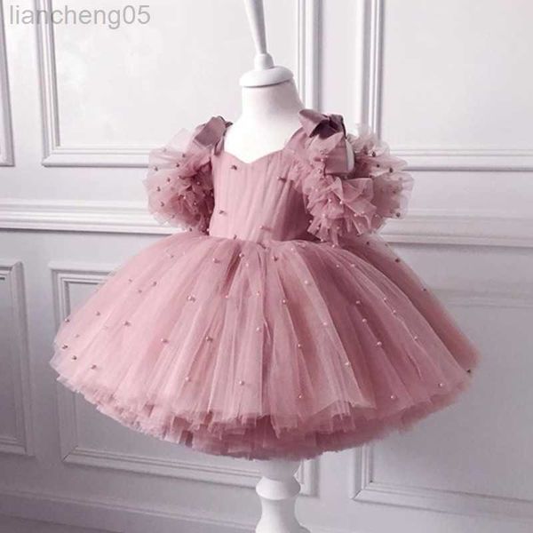 

girl's dresses 0-5y baby girl dress baby dress christening dress pearl mesh princess dress tutu bow birthday party dress baby girl dres, Red;yellow