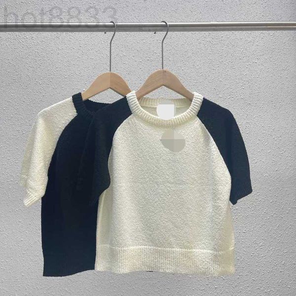 

women's sweaters designer 2023 spring summer women sweater short sleeve crew neck black white striped pullover womens qian86 h5p9, White;black