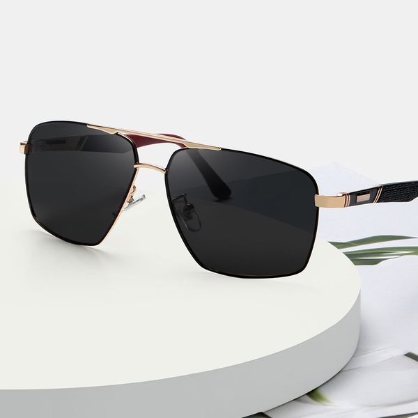 

niche designer polarized full frame glasses sunglasses men's 2023 fashion europe and the united states metal frame style glasses uv400, White;black
