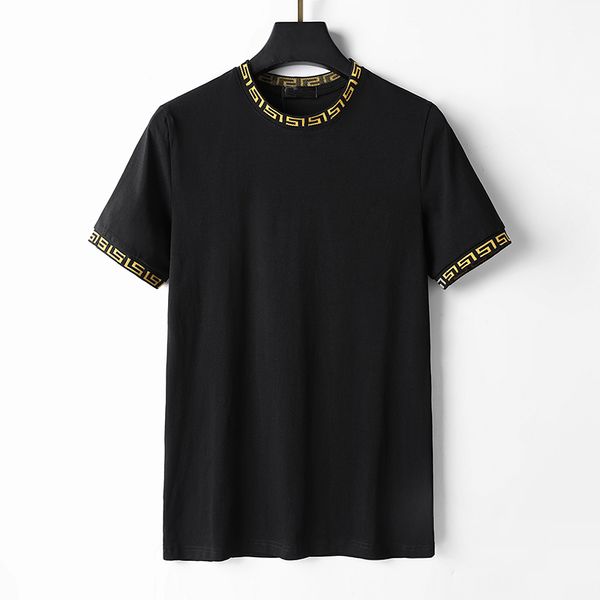

men's t-shirt 2023 designer's new mercerized cotton print crewneck ice cool comfortable anti-wrinkle men's t-shirt m-3xl-zo-4, White;black