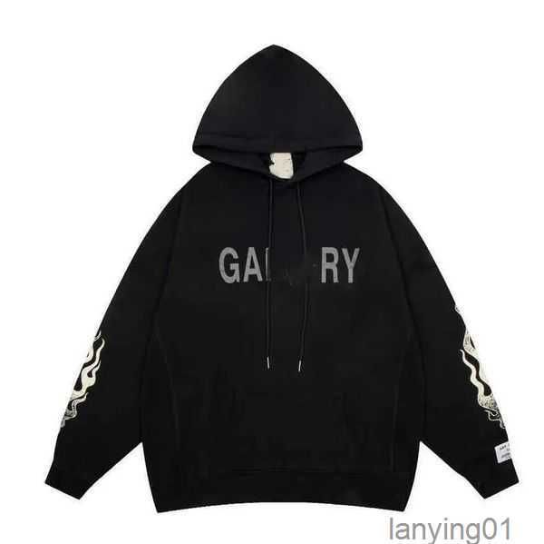 

men's hoodies sweatshirts designer sweaters galleryes streetwear dept branded splash ink graffiti print women's autumn co winter, Black