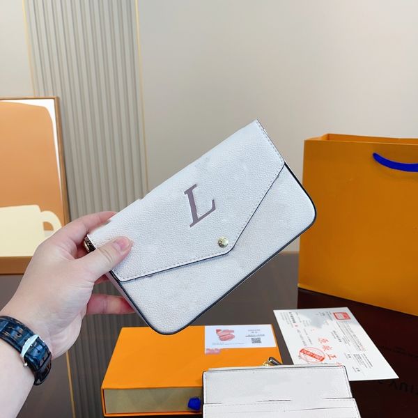 

designer bag designer wallet shoulder messenger bag with a zero purse and multiple card slots inside, Pink
