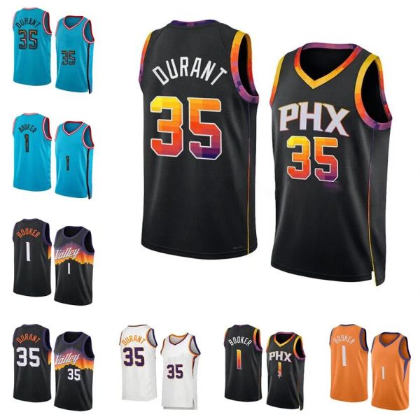 

custom devon booker basketball jerseys kevin durant 2022-23 season black blue white men women youth city jersey s-xxl 1 35, Black;red