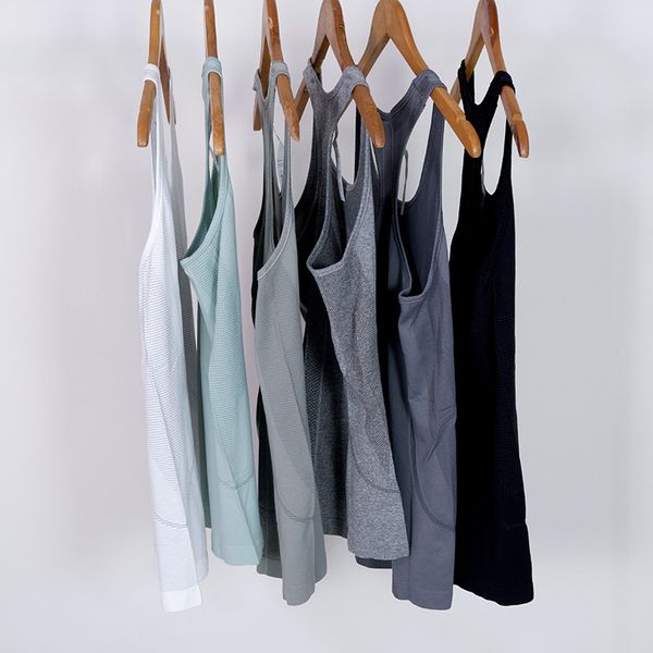 

shaping outfit lu yoga vest solid workout backl shirts sports fi tank women active wear sleevel gym t shir swiftly techh, Gray