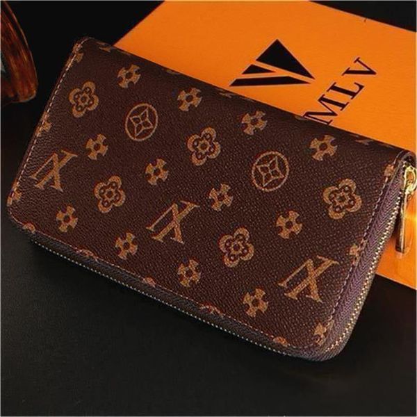 

fashion flowers designer zipper wallets luxurys men women leather bags classic letters coin purse original box plaid card holder m6017, Red;black