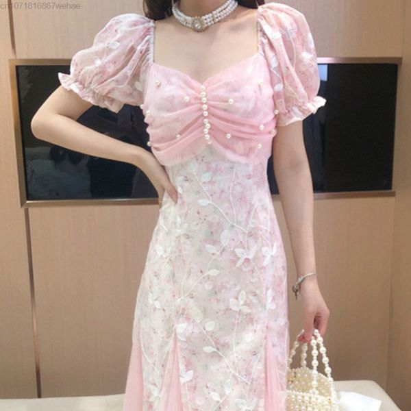 

party dresses fairycore french lace pink long dress for women embroidery chic and elegant woman dress sweet luxury evening party dresses 230, White;black