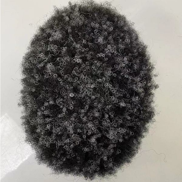 

men hair wig mens hairpieces afro curl full lace toupee brown black color #1b european remy human hair replacement for black men