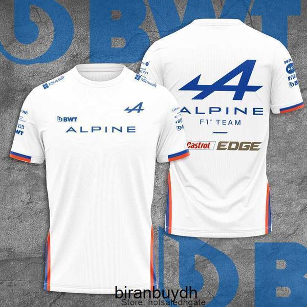 

cycling men's t-shirts new f1 shirt formula one alpine eam alonso white racing short sleeve summer outdoor sports oversized shirts, White;black