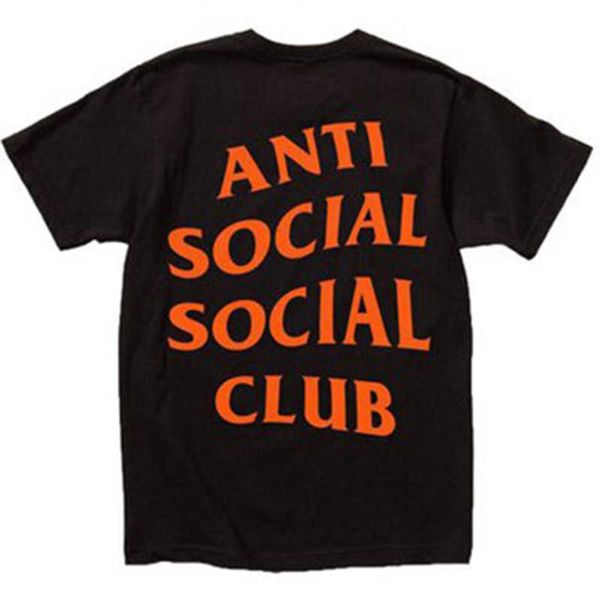 

designer men trendy anti social club assc branded paranoid couple short sleeve t-shirt, White;black