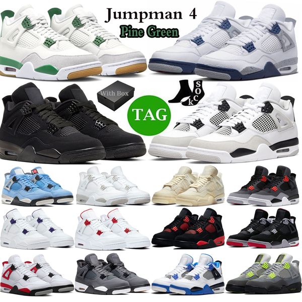 

2023 basketball shoes men women pine green 4 4s military black cat pn dust seafoam midnight navy red thunder lightning mens neon sports snea