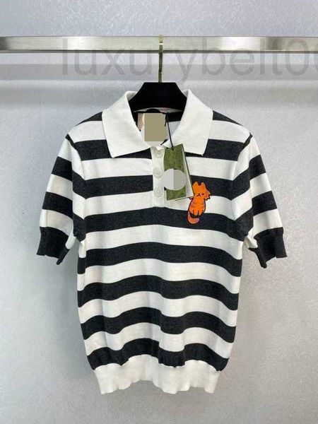 

women's sweaters designer spring summer women sweater short sleeve crew neck pullover brand se style striped white womens ivmp, White;black