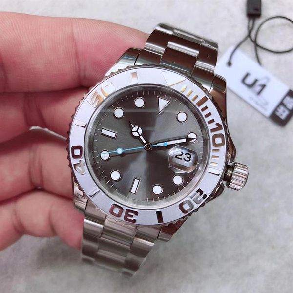 

st9 stainless steel automatic mechanical watch yatchmaster men quality 40mm platinum dial 116622 floding clasp sapphire glass mens280r, Slivery;brown