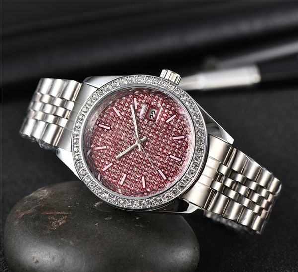 

watches wristwatches full wrist male crystal style 40 mm date luxury steel metal band quartz clock x290, Silver