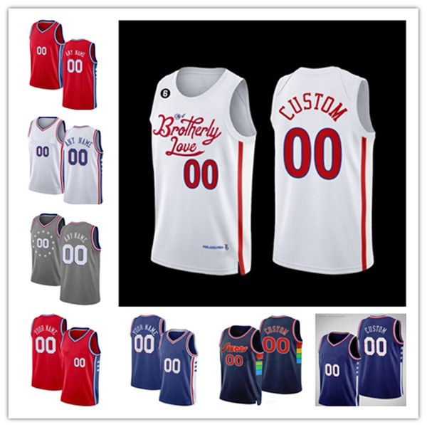 

basketball jerseys joel embid 21 james harden 1 tyrese maxey 0 king 23 tobias harris 12 de'anthony melton 8 mac mcclung 9 shake milton, Black;red