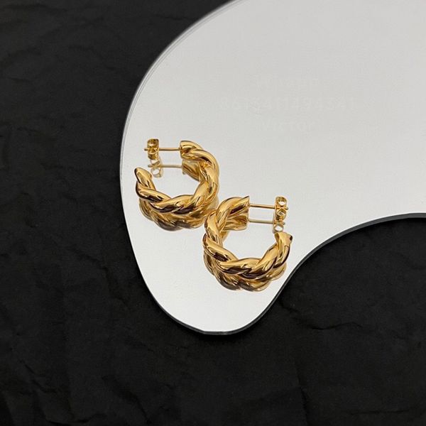 

botiega rope series earrings designer studs dangle for woman gold plated 18k fashion official reproductions classic style anniversary gift 0, Silver
