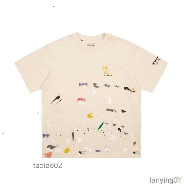 

men's t-shirts high street fashion galleryes depts designer non-spray print retro loose-fitting women's short-sleeved shirtsfryspd, White;black