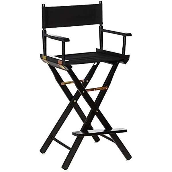 

casual home director s chair black frame/black canvas 30 bar height fish chair