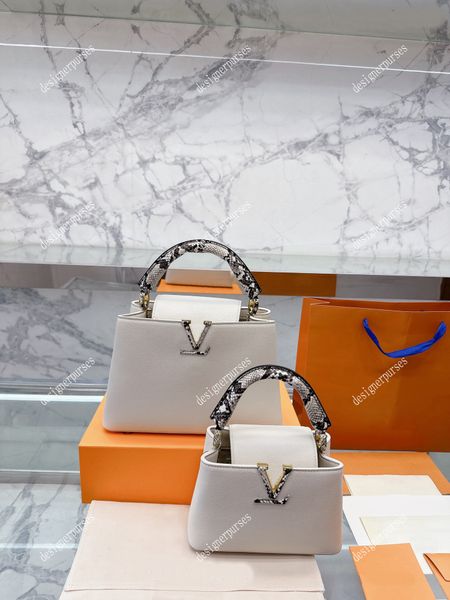 

tz women bags totes designer cowhide capucines handbag snakeskin handle tote bags lady crossbody shoulder bag luxury shopping satchels handb