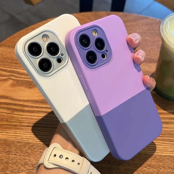 

phone case for iphone 14 pro 13 12 11 pro x xr 13pro 12pro xs max luxury candy two-color 3 in 1 shockproof soft tpu phone case