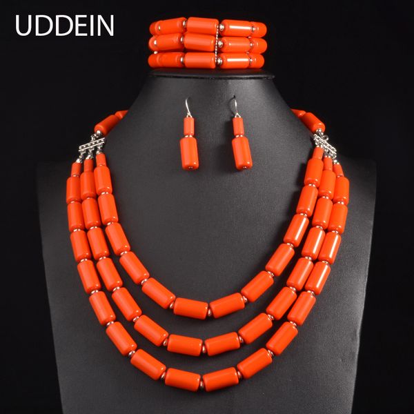 

wedding jewelry sets uddein nigerian wedding indian jewelry sets bib beads necklace earring bracelet sets statement collar african beads jew, Slivery;golden