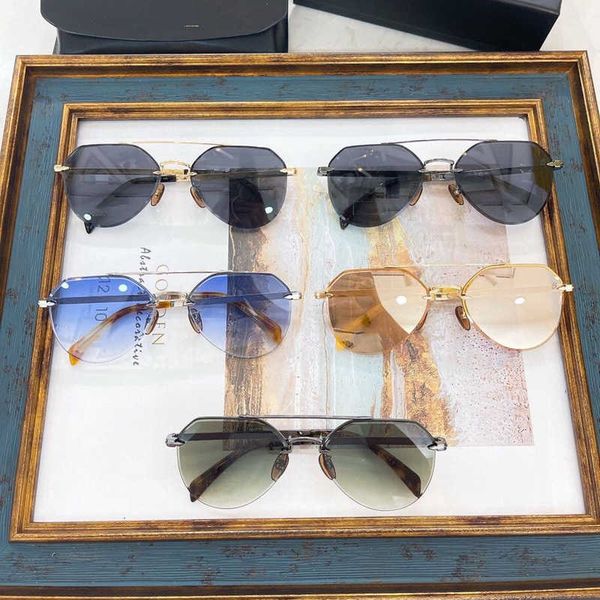 

luxury rimless men's driving uv protection sunglasses 2303, White;black