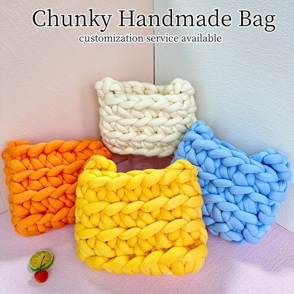 

shopping bags handbags tote bag women's wallet beach chunky knit purse cloud handbag for women handmade female crochet tote bags drop 2